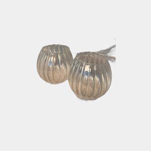 verre boule striée lot de 2